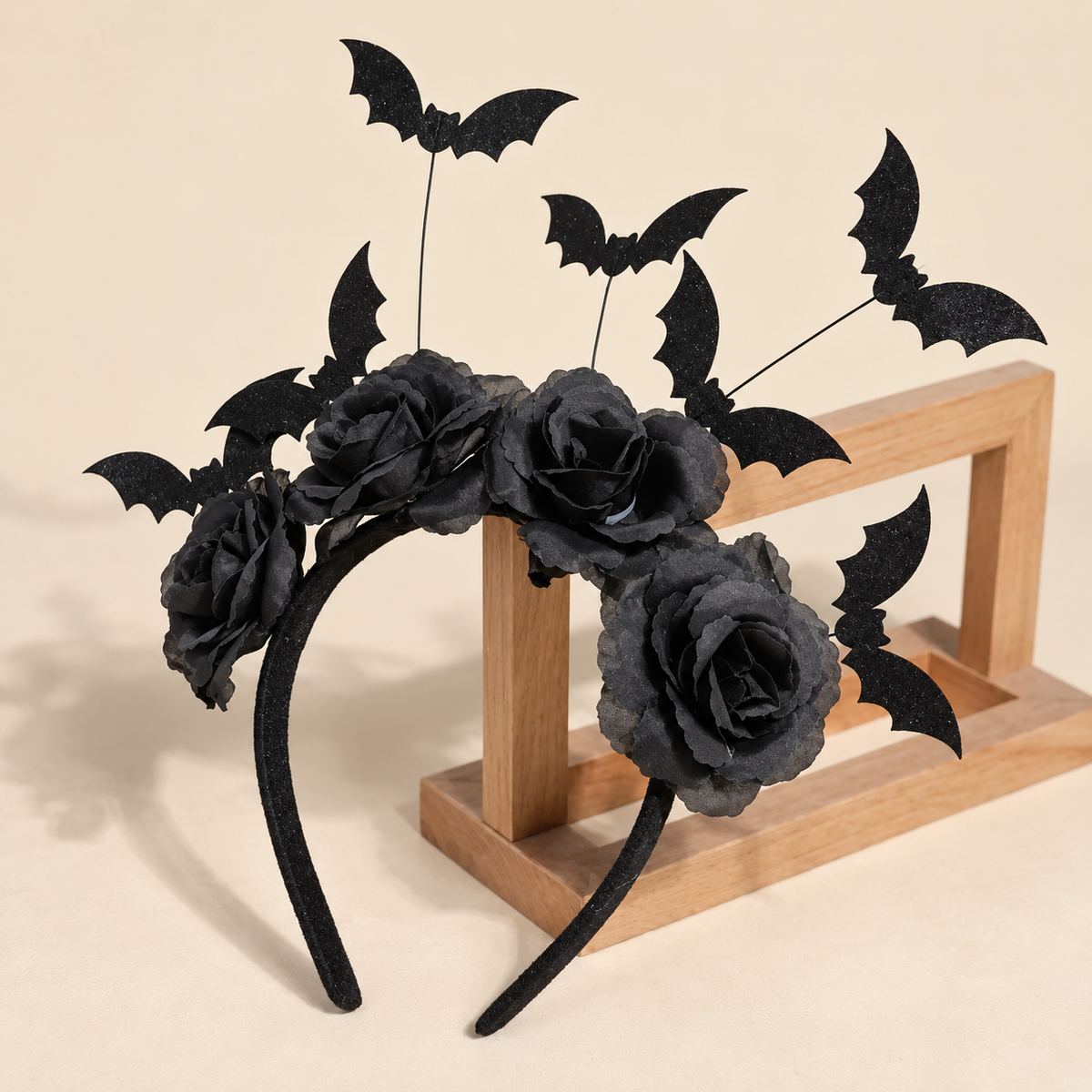 Bat & Rose Headband, front view