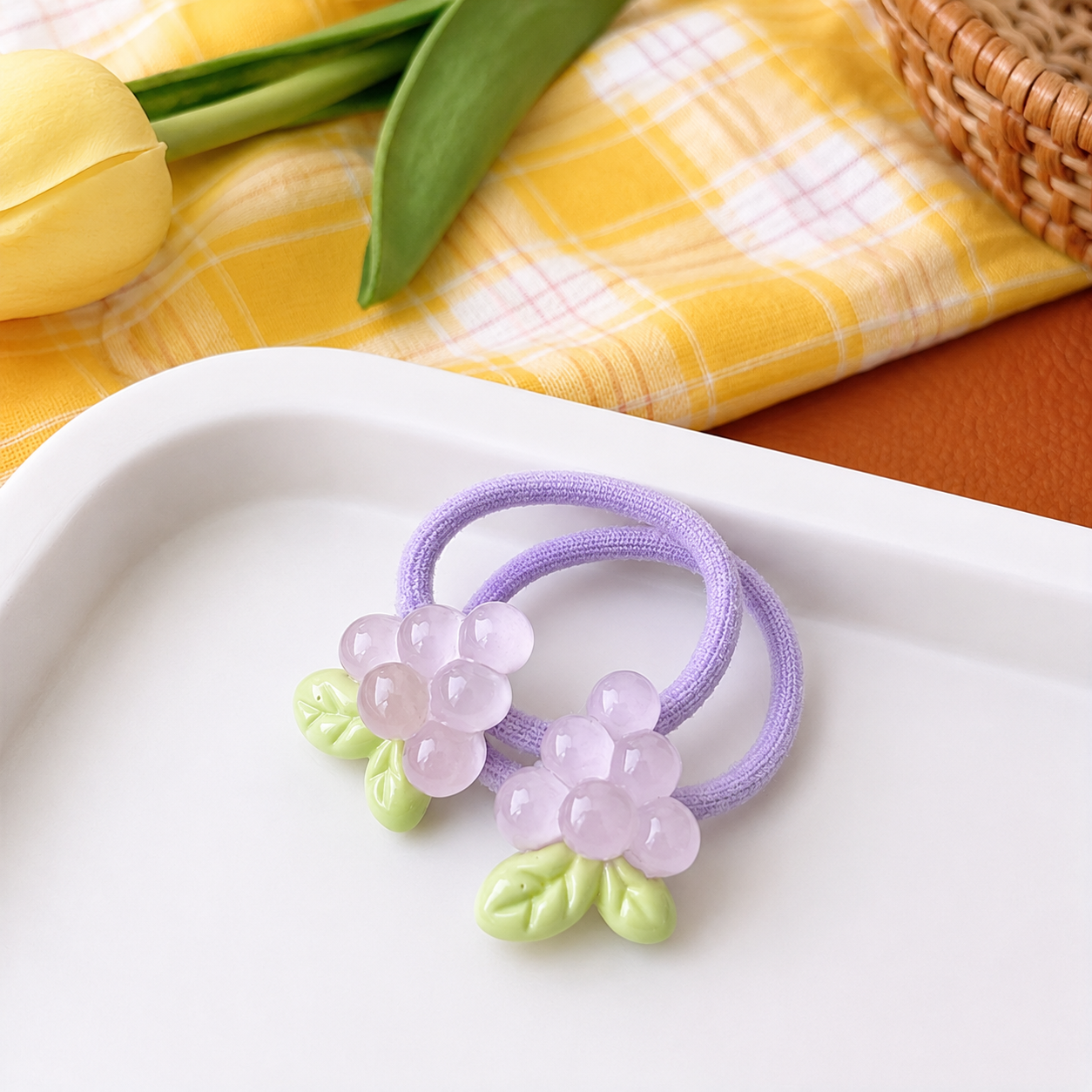 Lavender Grapes Hair Ties