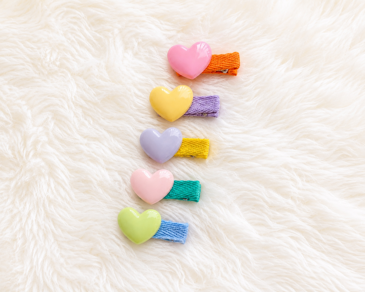 Pastel Heart Clips – Set of 5
