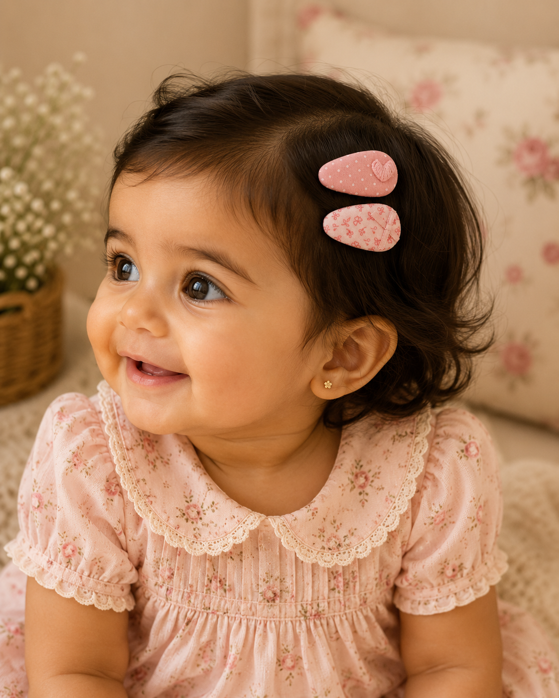 Blush Blossom Snap Clips