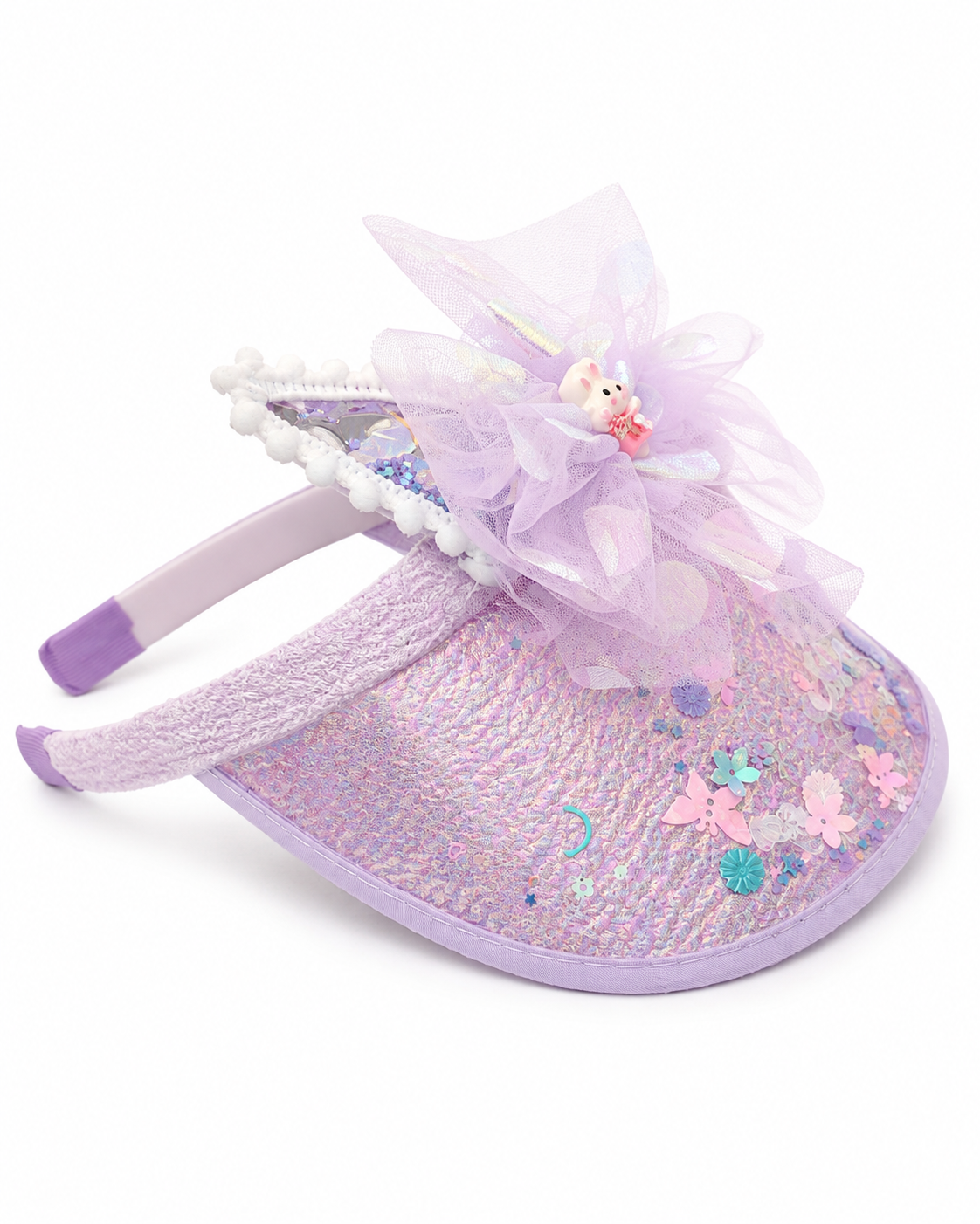 Cute Bunny Ears Glitter Sun Visor