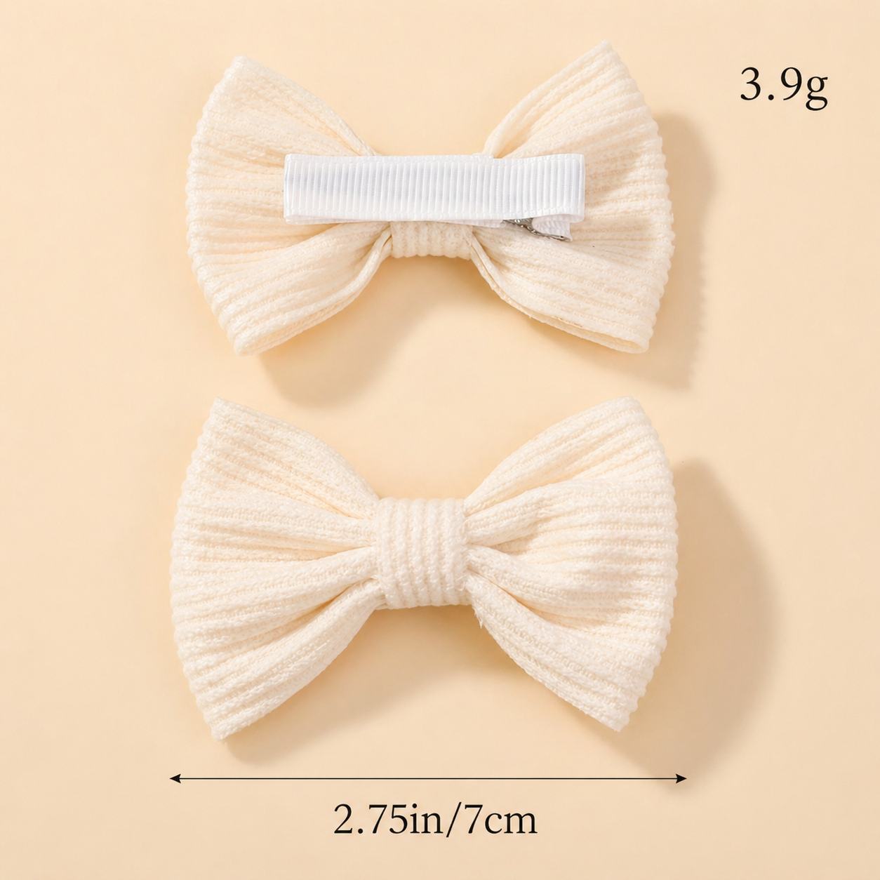 Ivory Bow Clips - Set of 4