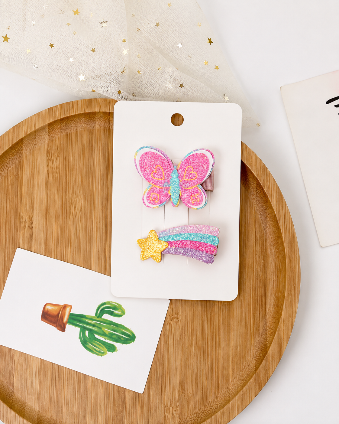 Whimsical Glitter Hair Clip Gift Set – 3 Pairs