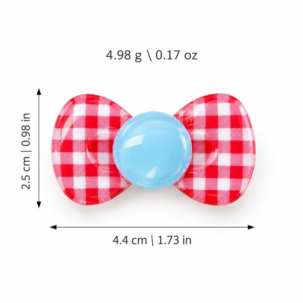 Gingham Jelly Bow Clips – 5 Pairs