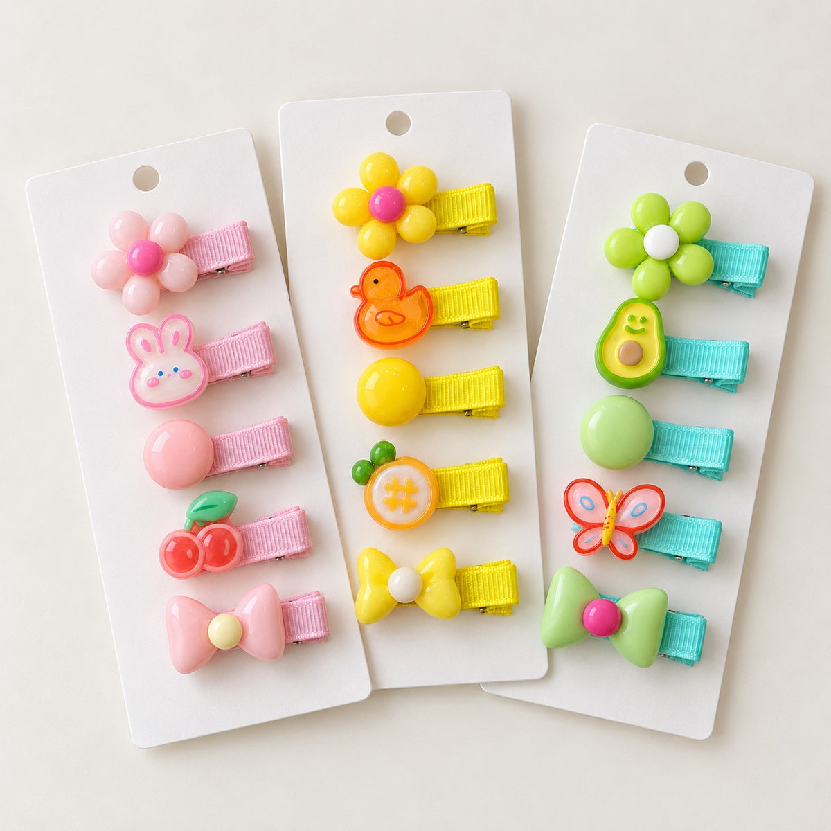 two bobby Love Clips – Set of 5 – all three colours