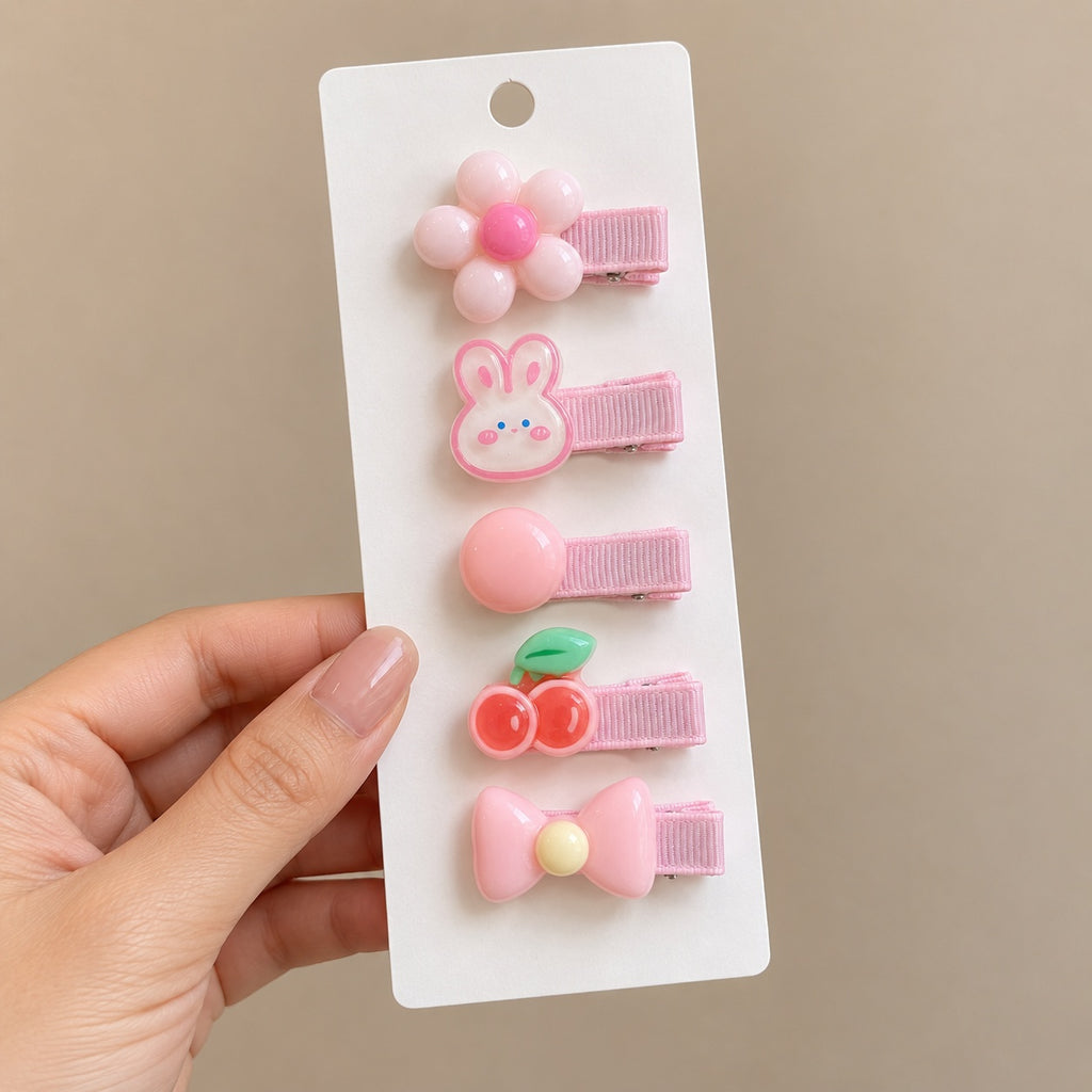 two bobby Love Clips – Set of 5 – pink