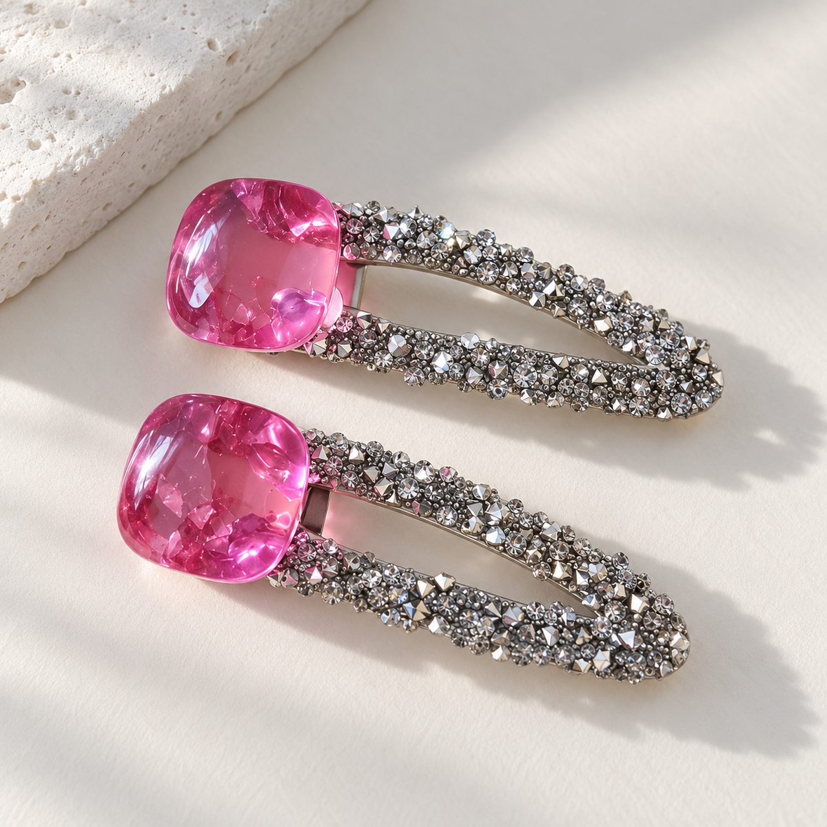 two bobby Statement Glitter Hair Clips
