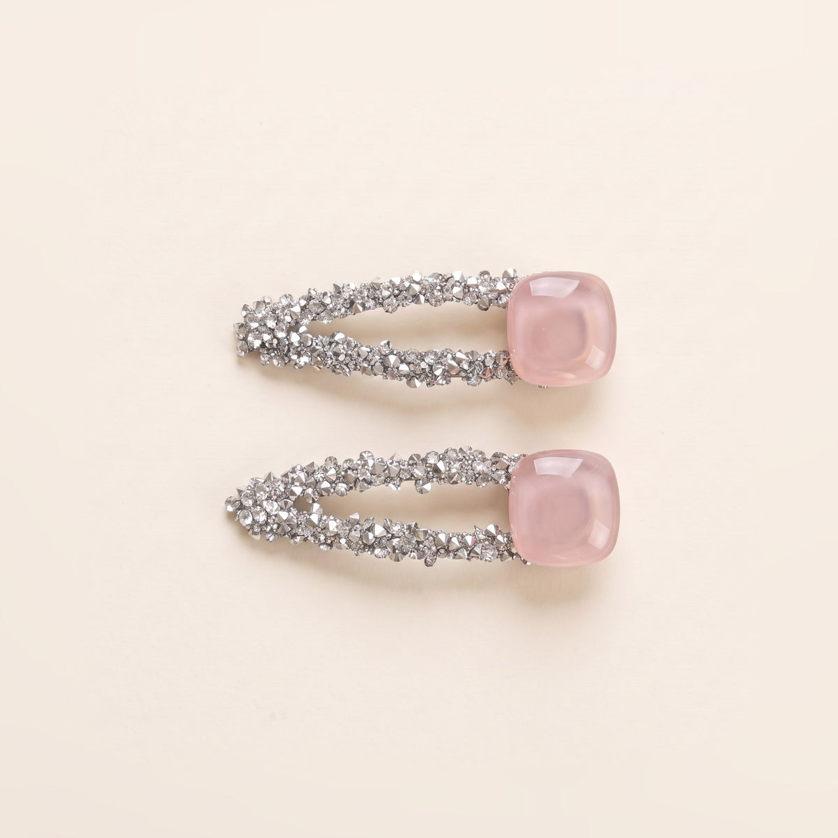 Statement Glitter Tic Tacs - Pair, Rose Pink