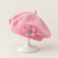 two bobby Parisian Knit Beret – Flower – pink