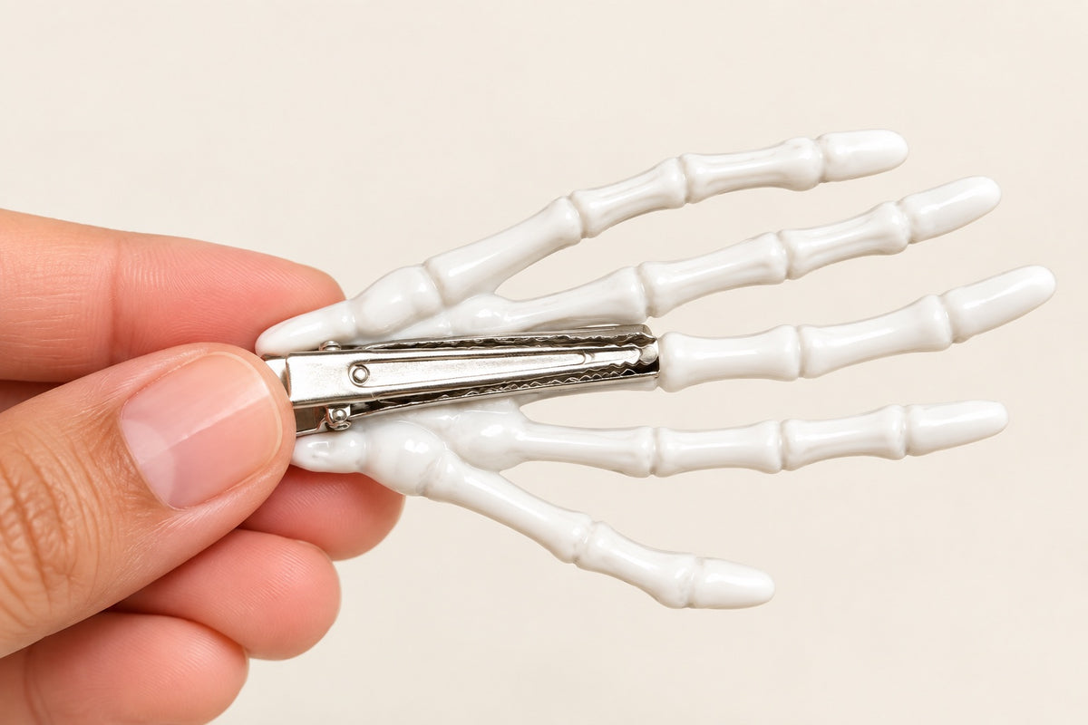 Skeleton Hand clip, close-up