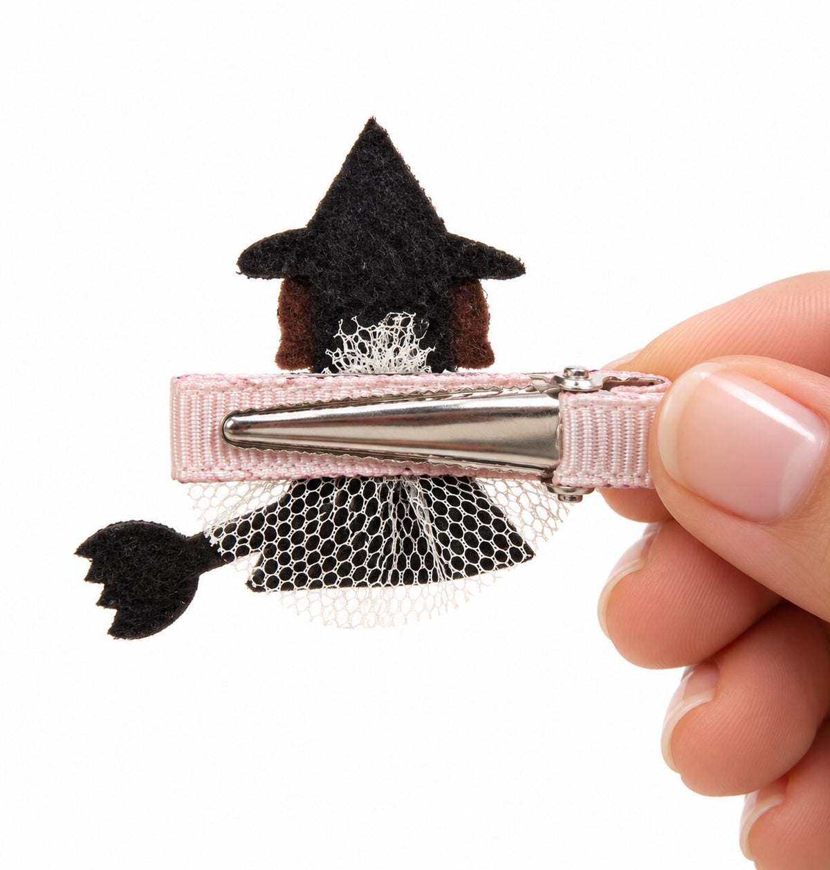 Witch on Broomstick clip, close-up