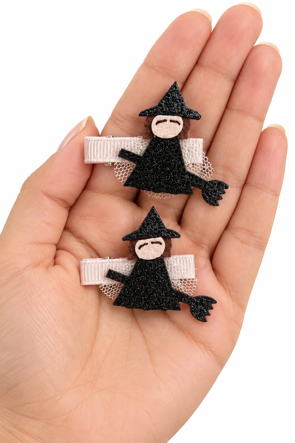 Pair of Witch on Broomstick hair clips