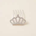 two bobby Crystal Crown Tiara Comb – Silver, showing the five-tooth comb