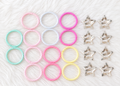 two bobby Silver Star Tic Tacs & Pastel Hair Ties Set – pack contents