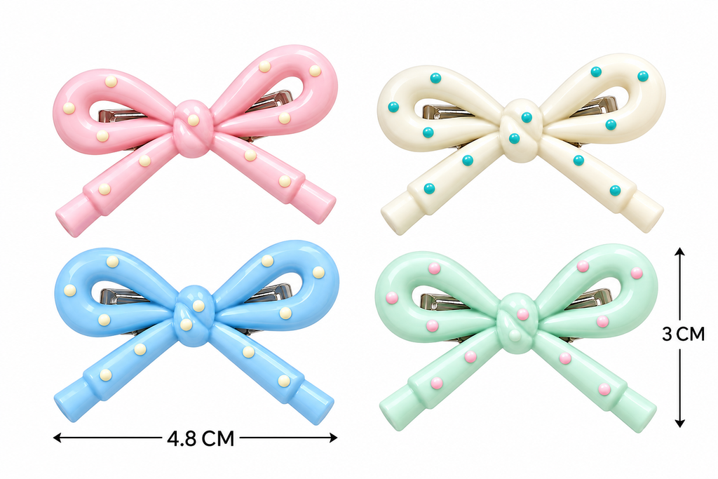 two bobby Sprinkles Bow Clips – Pack of 4 – size