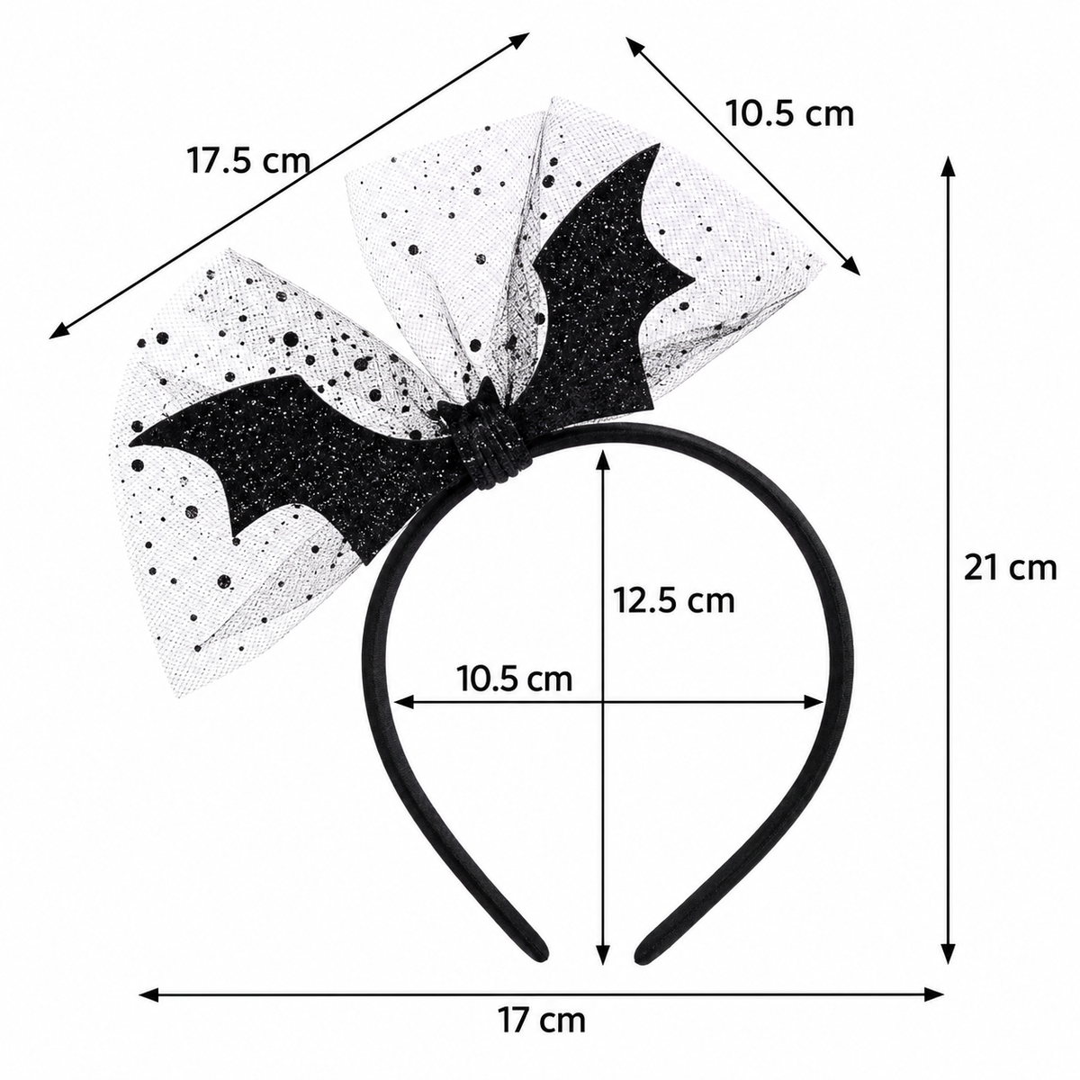 Sparkle Bat Headband, detail