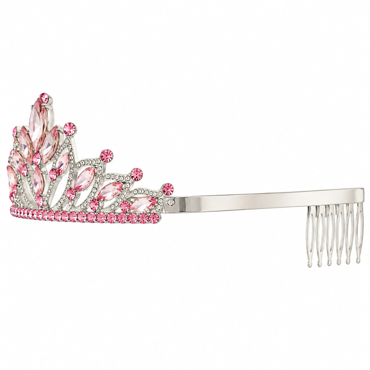 two bobby Pink Petal Tiara – side comb