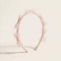 two bobby Tulle Bow Grip Headband – Pink