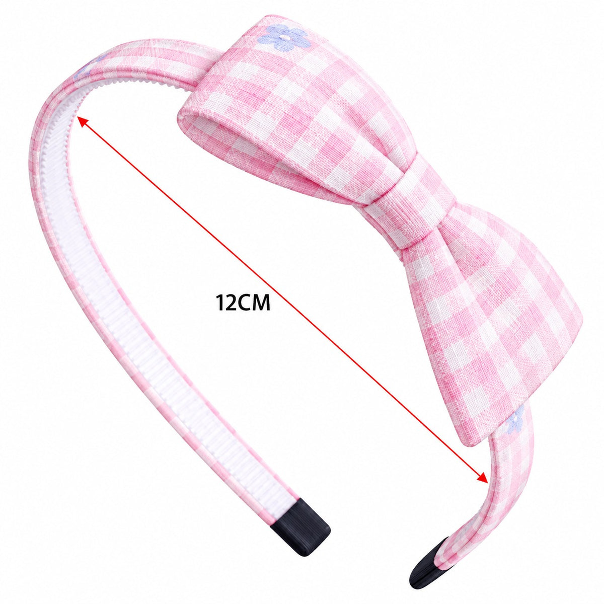 two bobby Gingham Daisy Bow Headband – size