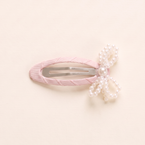 Mini Pearl Bow Tic Tac Clips – Pair