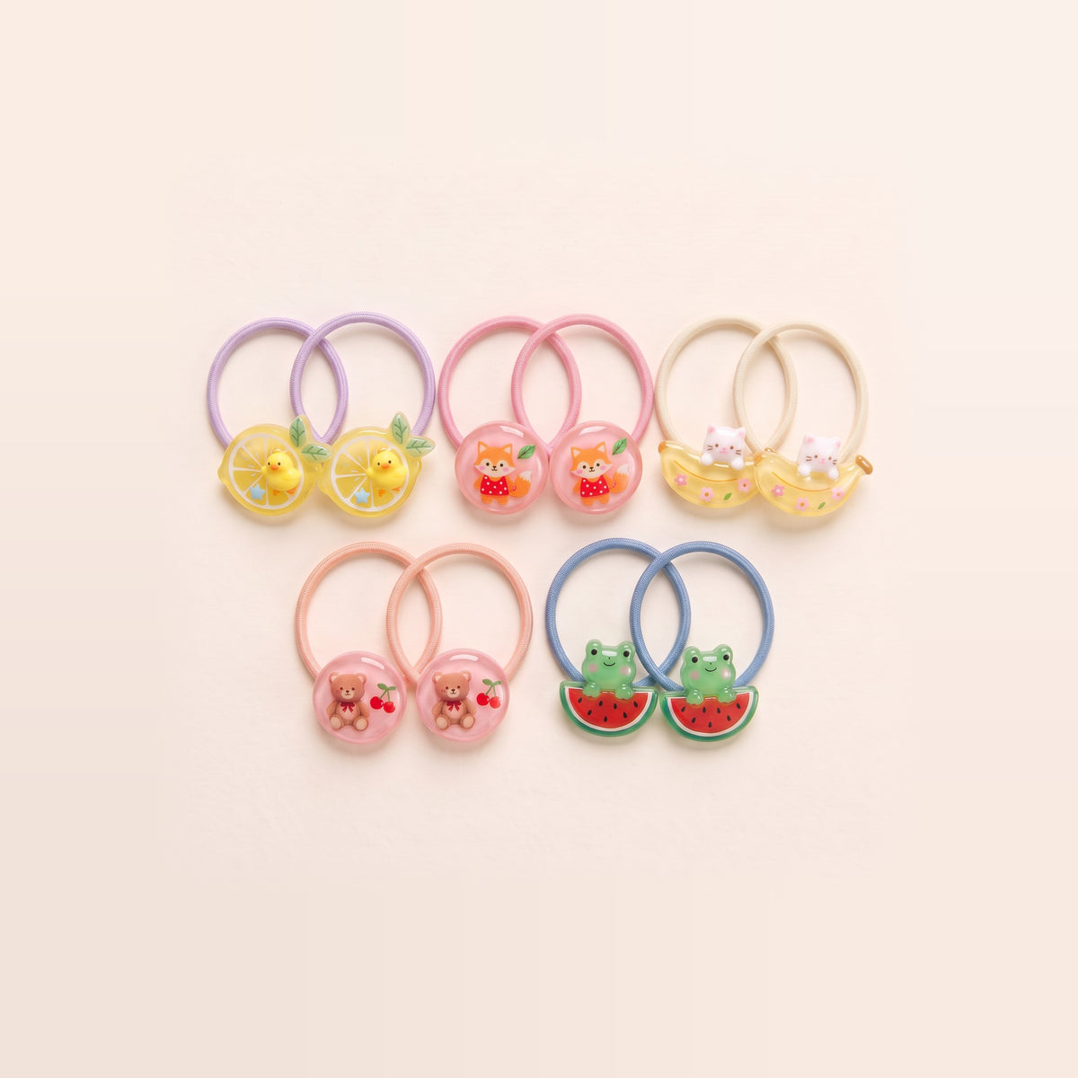 two bobby Jelly Animal Friends Hair Ties – Set