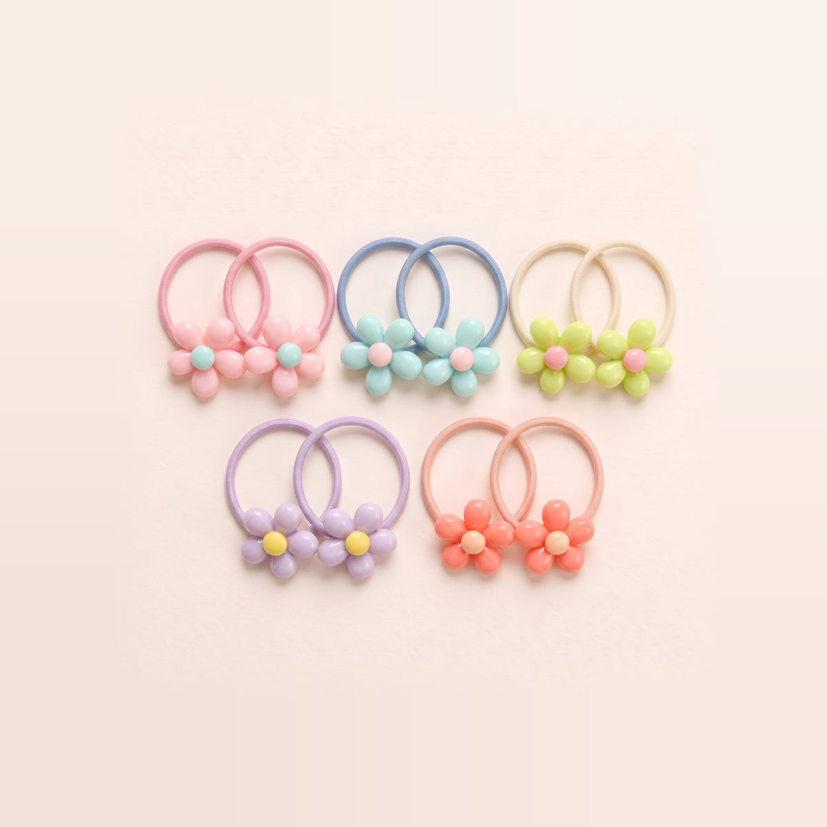 two bobby Matte Daisy Hair Ties – Set