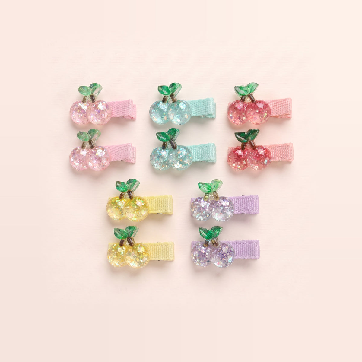 two bobby Glitter Cherry Clips – Set