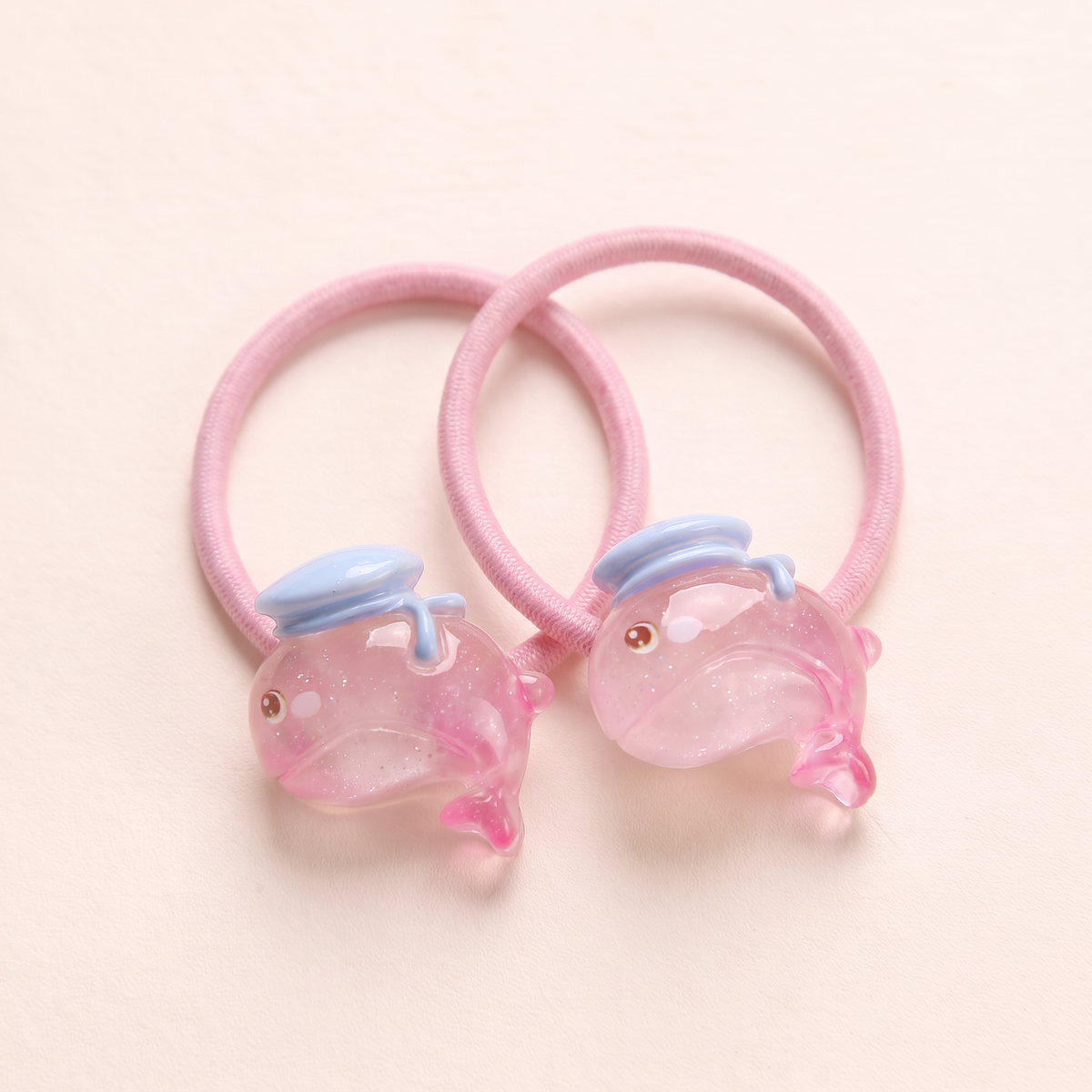 two bobby Jelly Sea Friends Hair Ties – Close-up of one pair