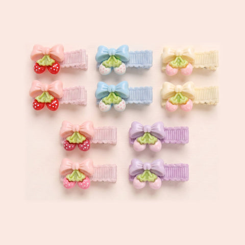 Fruit Charm Bow Clips – 5 Pairs