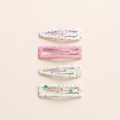 two bobby Pastel Printed Tic Tac Hair Clips – Set of 4
