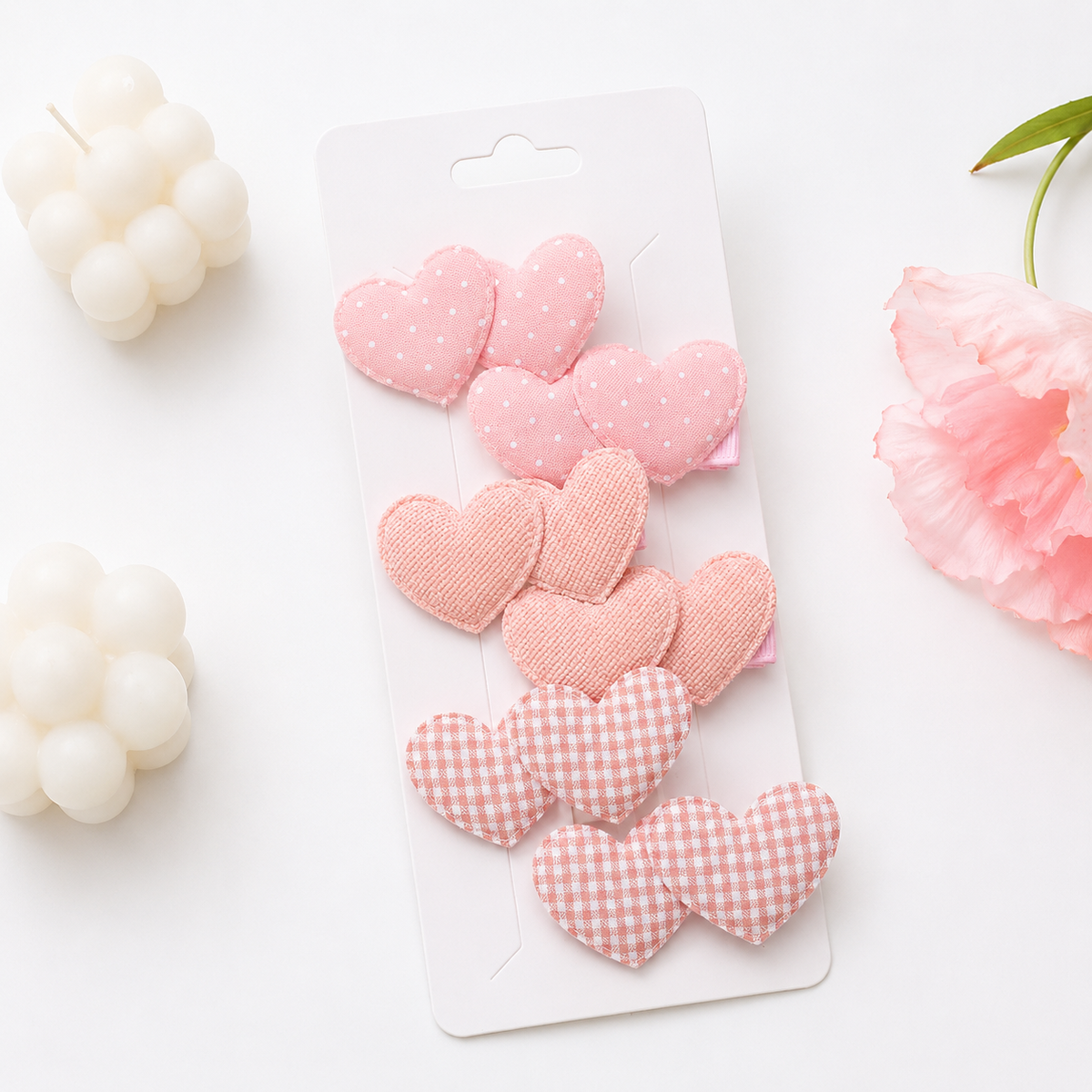 Pink Heart Hair Clips