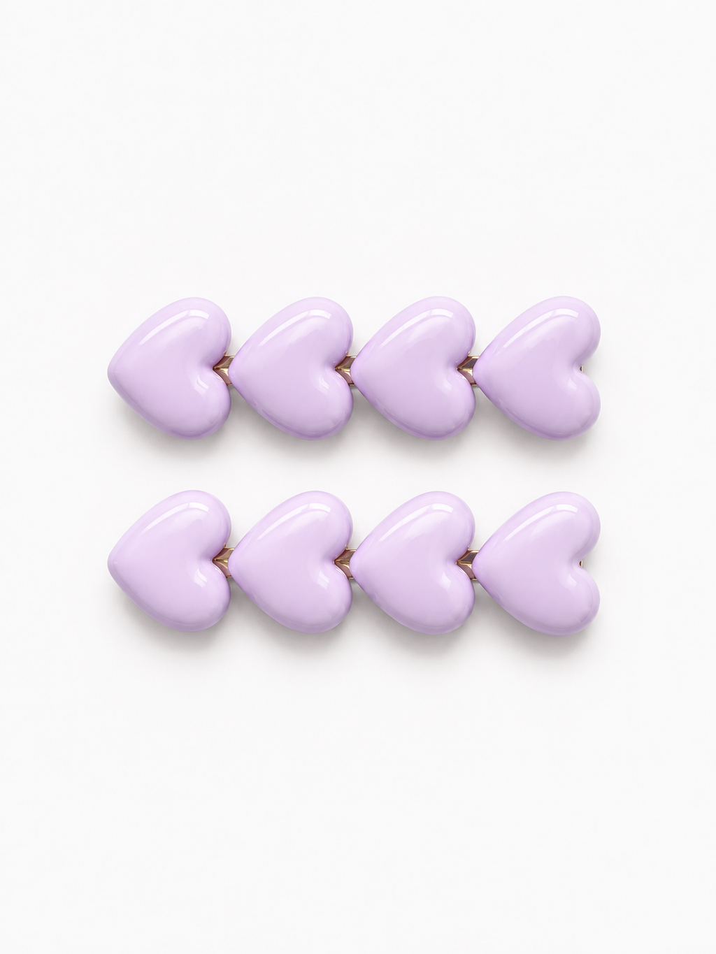 Pastel Heart Hair Clips in Lavender