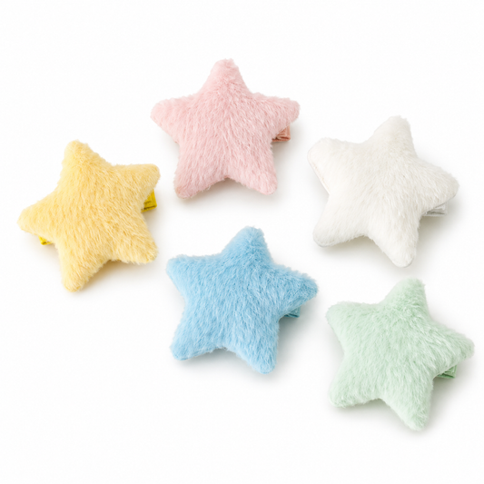 Fluffy Star Clips - Set of 5