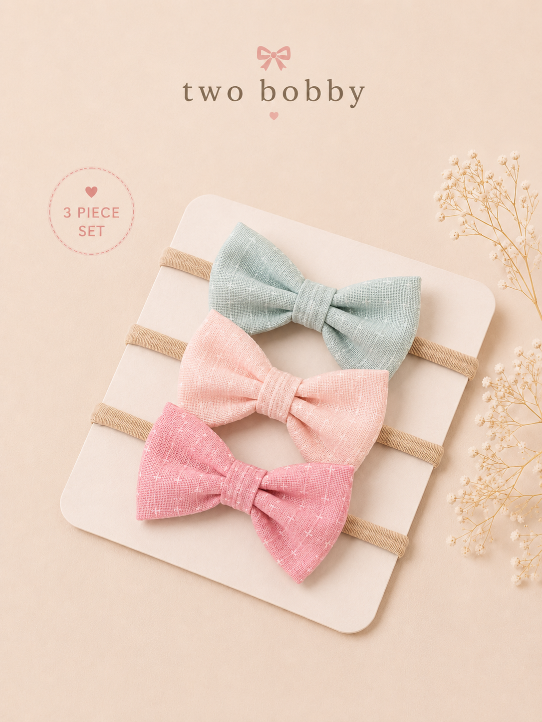 Pastel Dreams Baby Bamboo Cotton Headbands - Set of 3