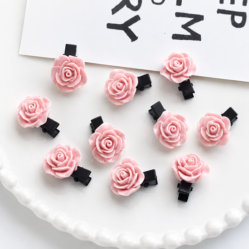Blush Rose Clips - Set of 5