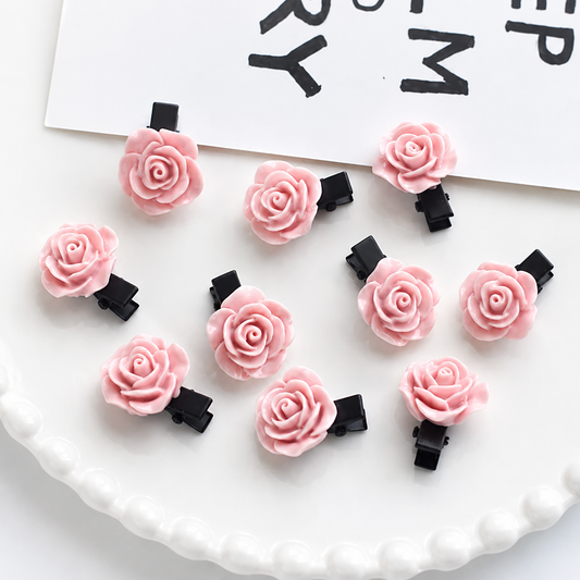 Blush Rose Clips - Set of 5
