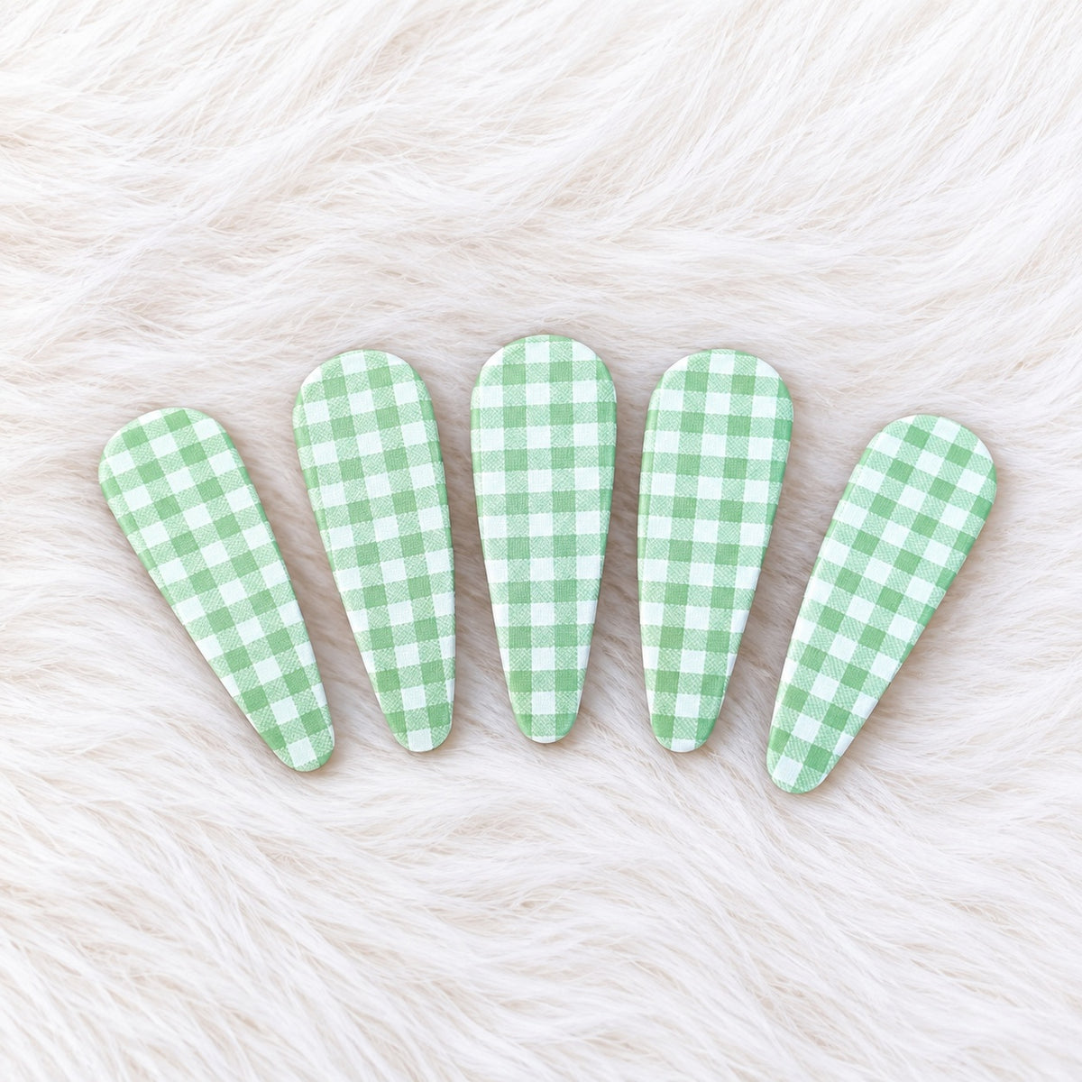 Gingham Tic Tac Hair Clips - Set of 5