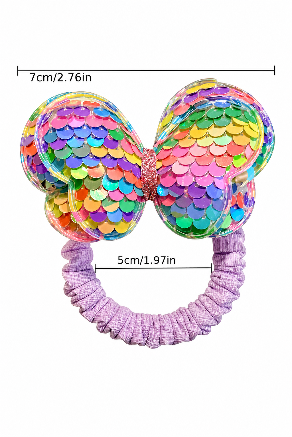 Sequin Butterfly Bow Hair Tie - Single Piece, view 5
