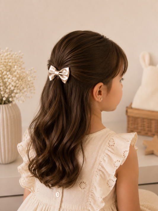 Pair of Luxe Silver Bow Clips