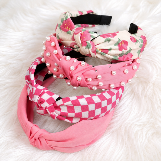 Pink Knotted Headband - Single Piece