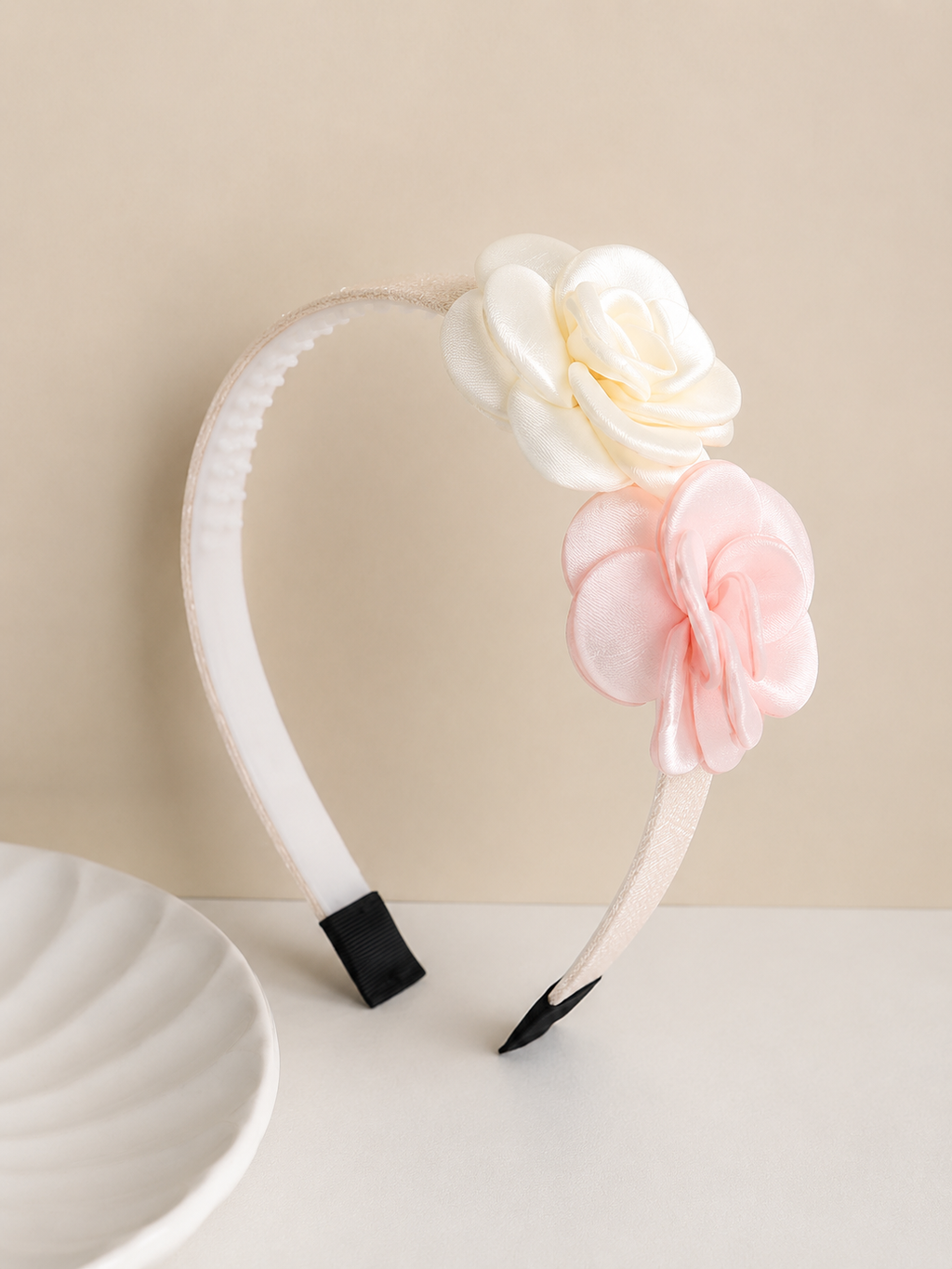Pink & Ivory Floral Headband