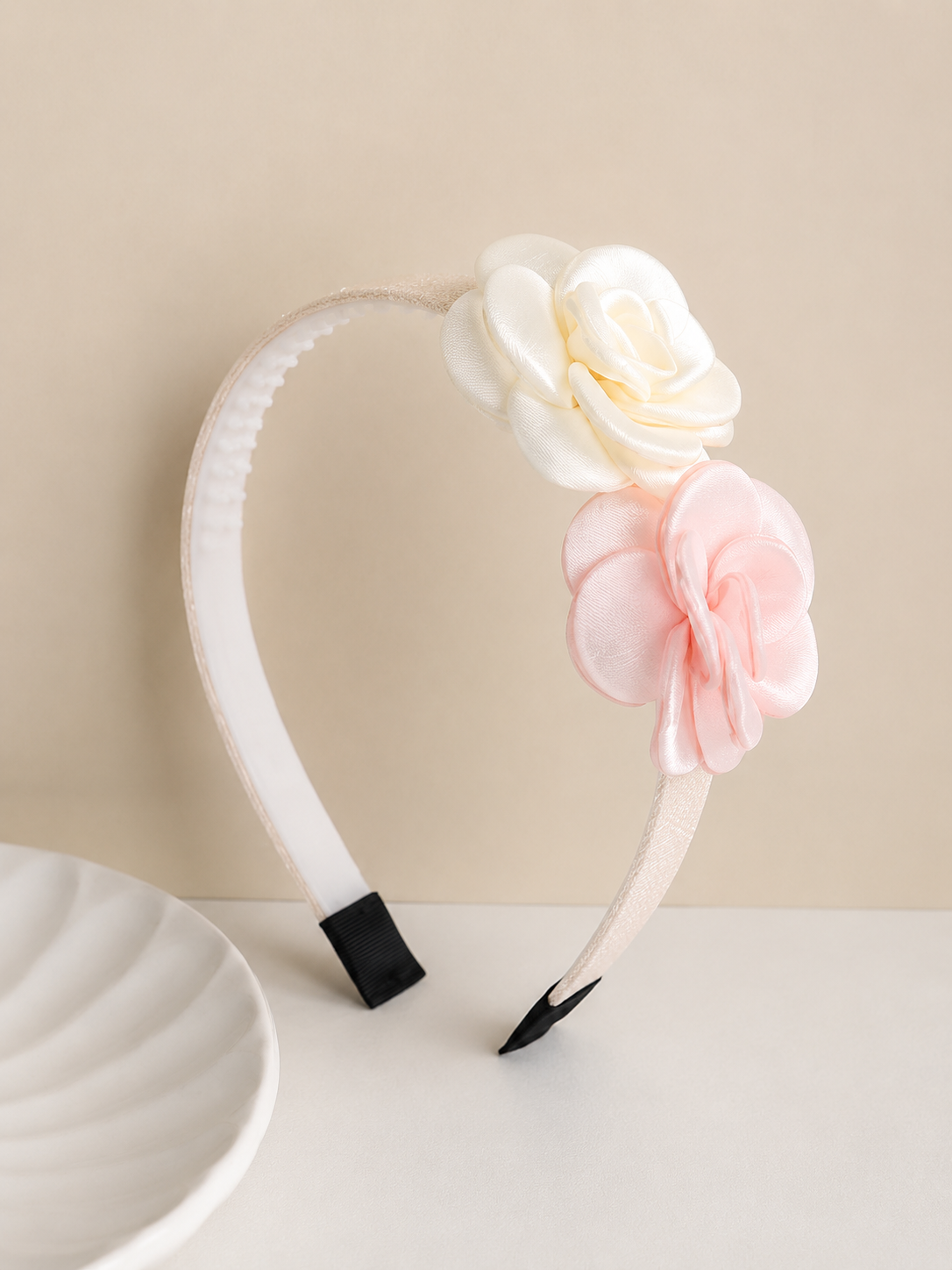 Pink & Ivory Floral Headband