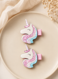Pastel Glitter Unicorn Hair Clip Set