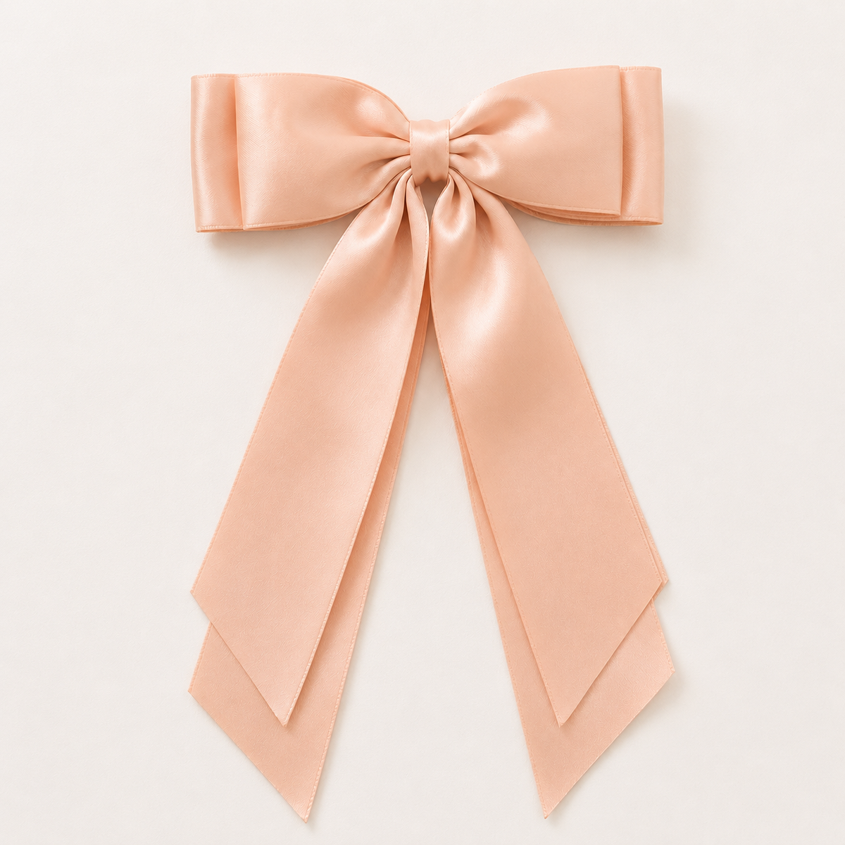 Peach Satin Statement Bow