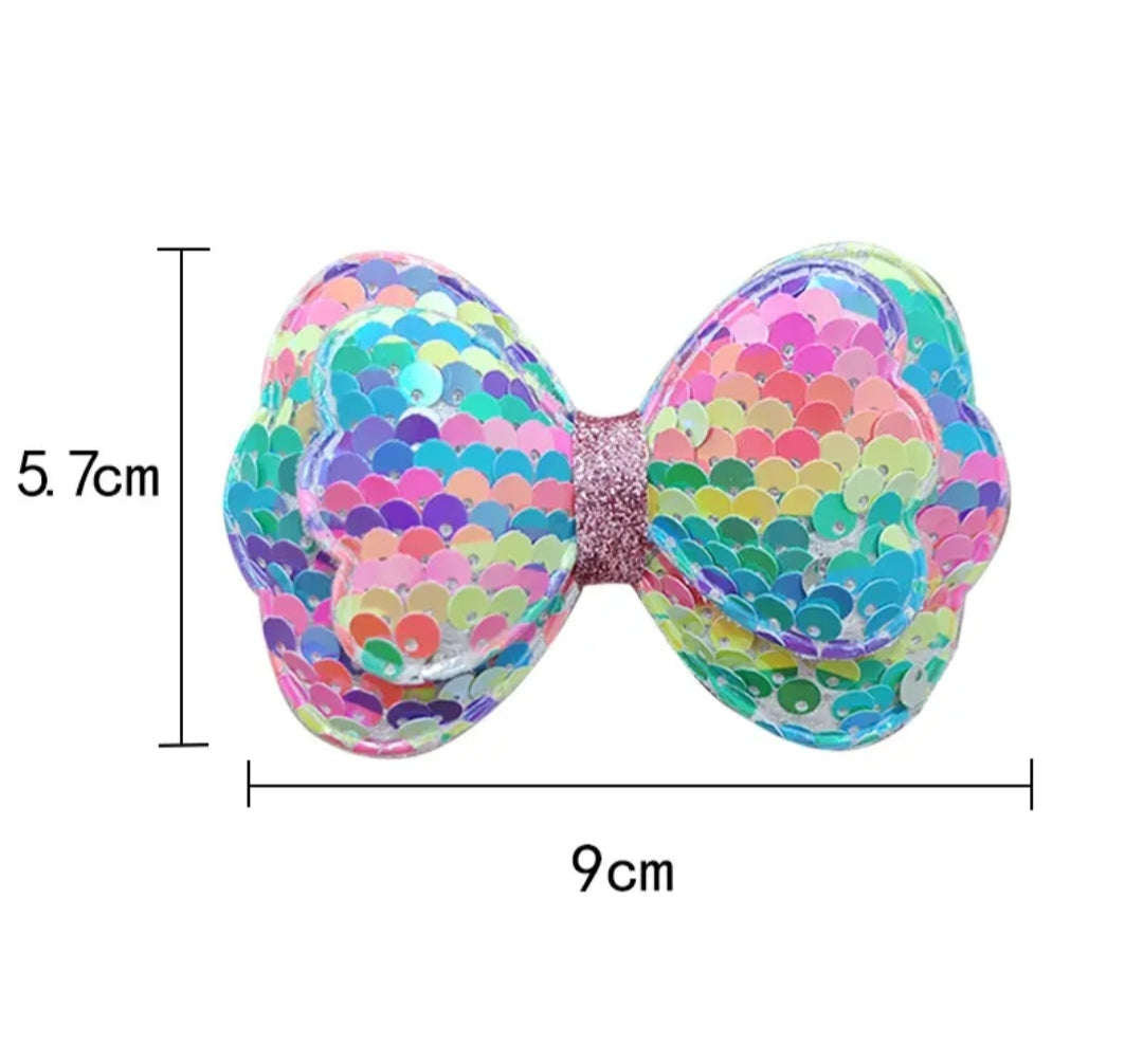 Sequin Butterfly Bow Clips, view 6