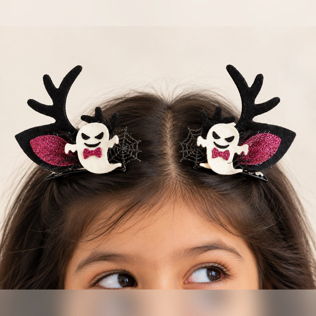 Ghost with Bow Clips – Pair