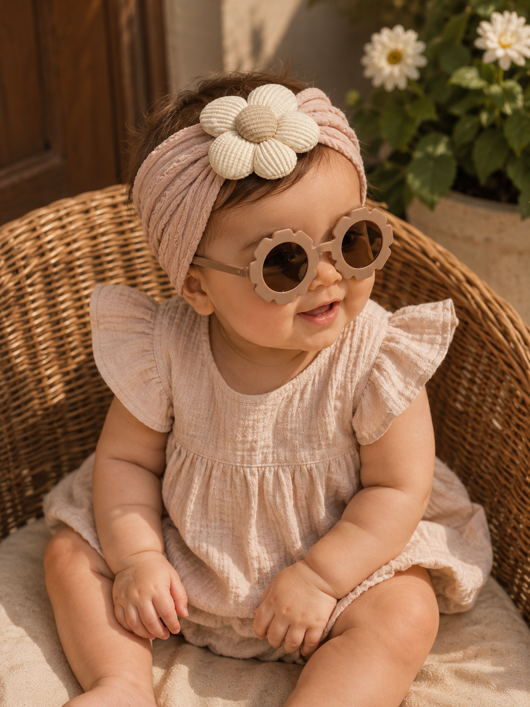 Boho Blossom Baby Headband & Sunglasses Set