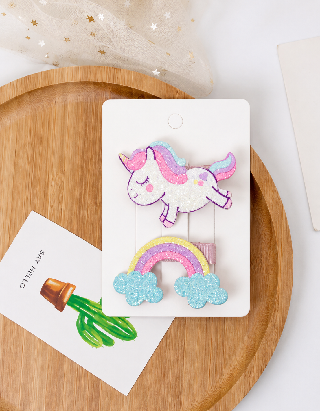 Whimsical Glitter Hair Clip Gift Set – 3 Pairs