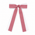 Oversized Gingham Lace Bow in Red