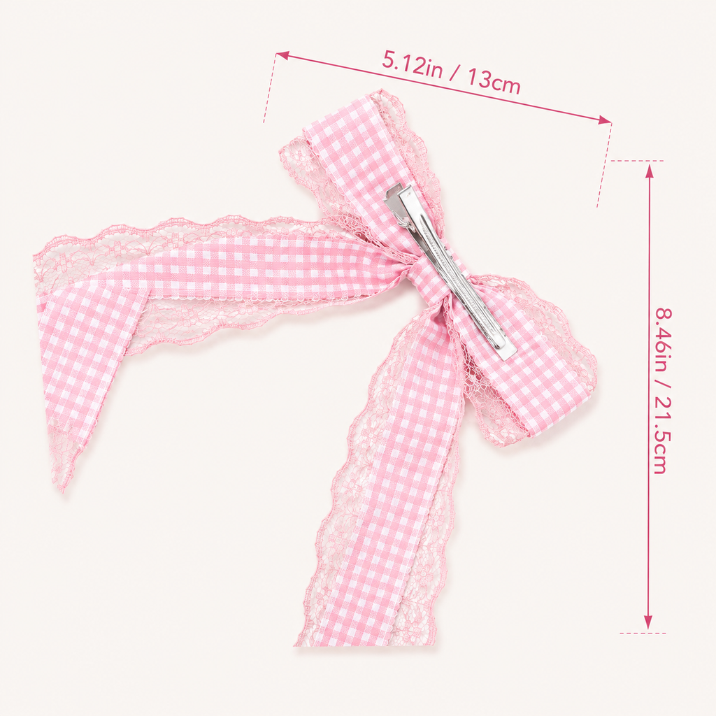 Oversized Gingham Lace Bow, view 6